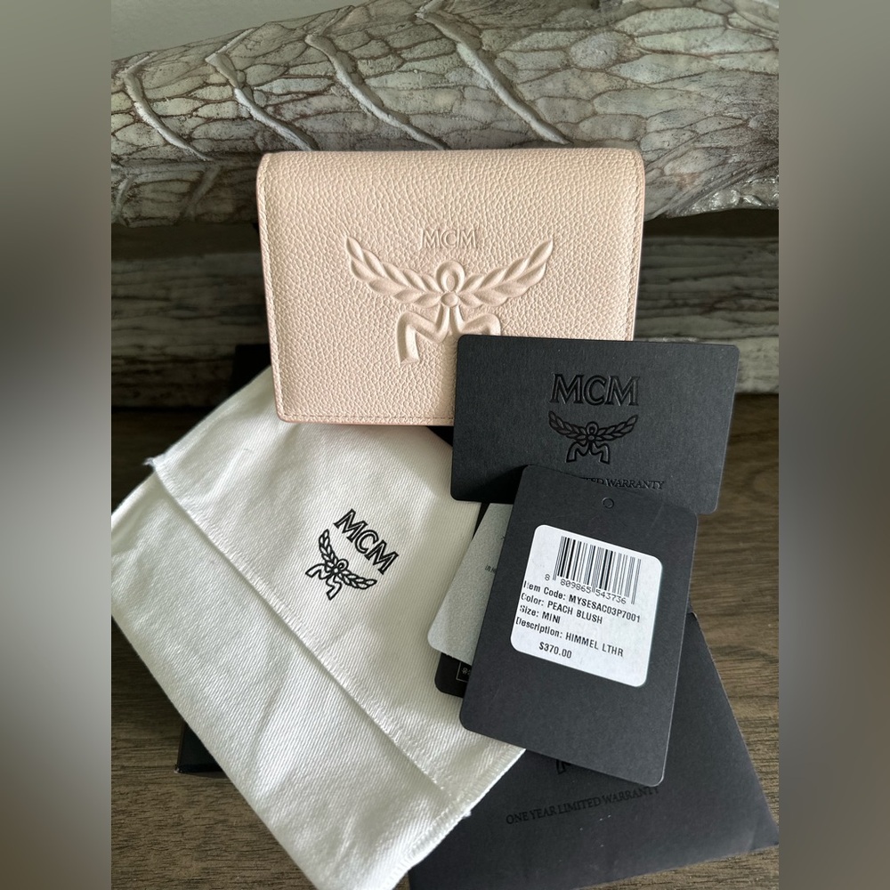 MCM Embossed Logo Leather Mini Himmel Snap Wallet Full Inclusion - EUC